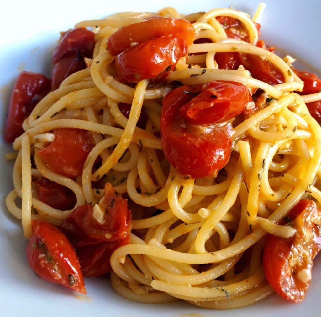 蒜香烤番茄義大利麵 / Spaghetti con pomodorini cotti al&nbsp;forno